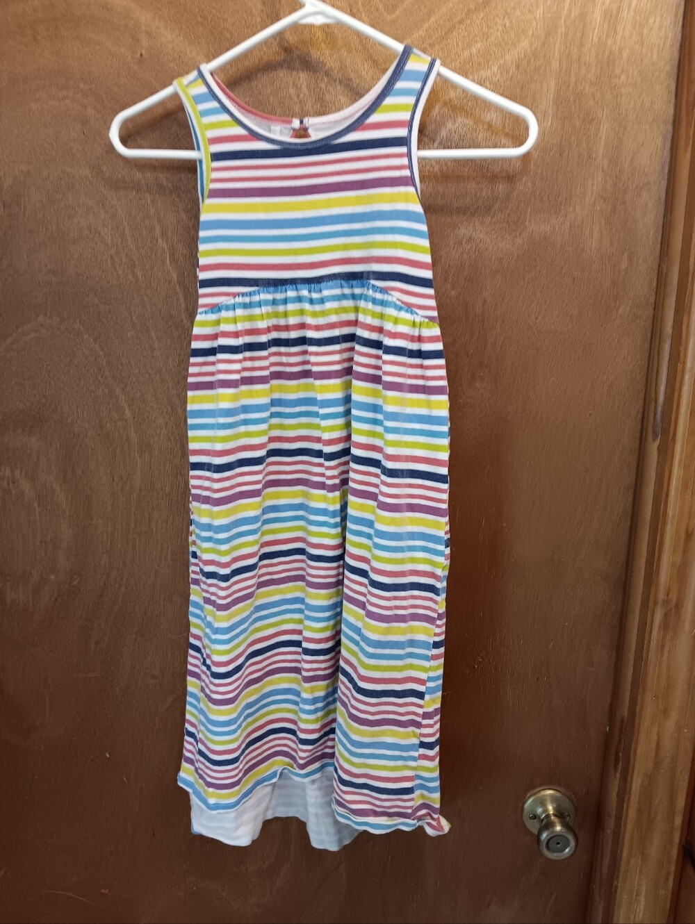 fabkids Striped Sleeveless Maxi Dress in Blue, Yellow, Pink, White